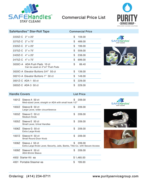 Safe Handles Price List